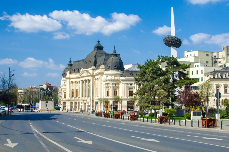 Revolution Square of Bucharest, located in Romania country.